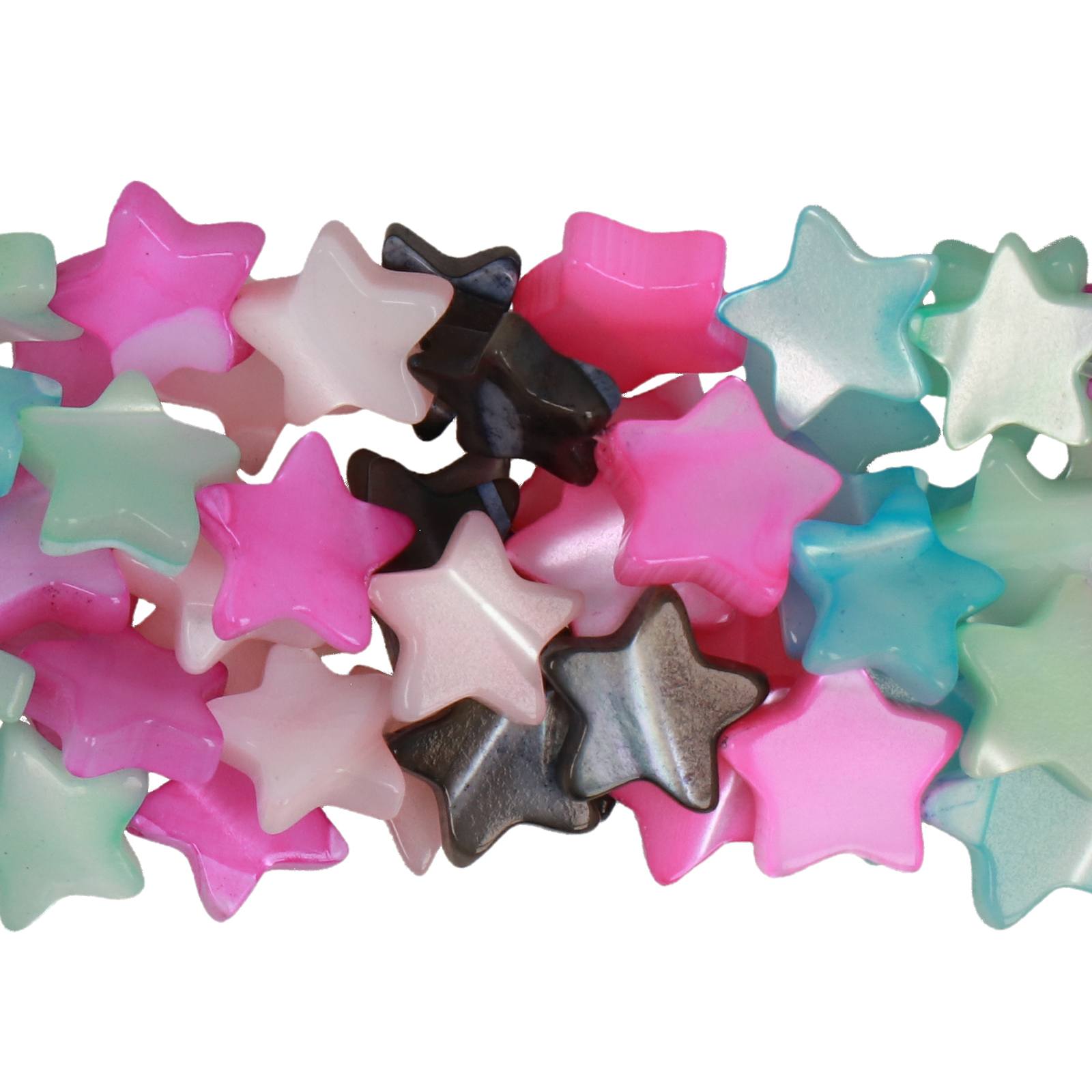 mix color natural mother of pearl - star 8mm | 15pc