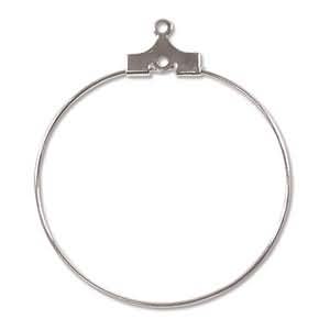 silver plated circle hoop earring 30mm | 12pc