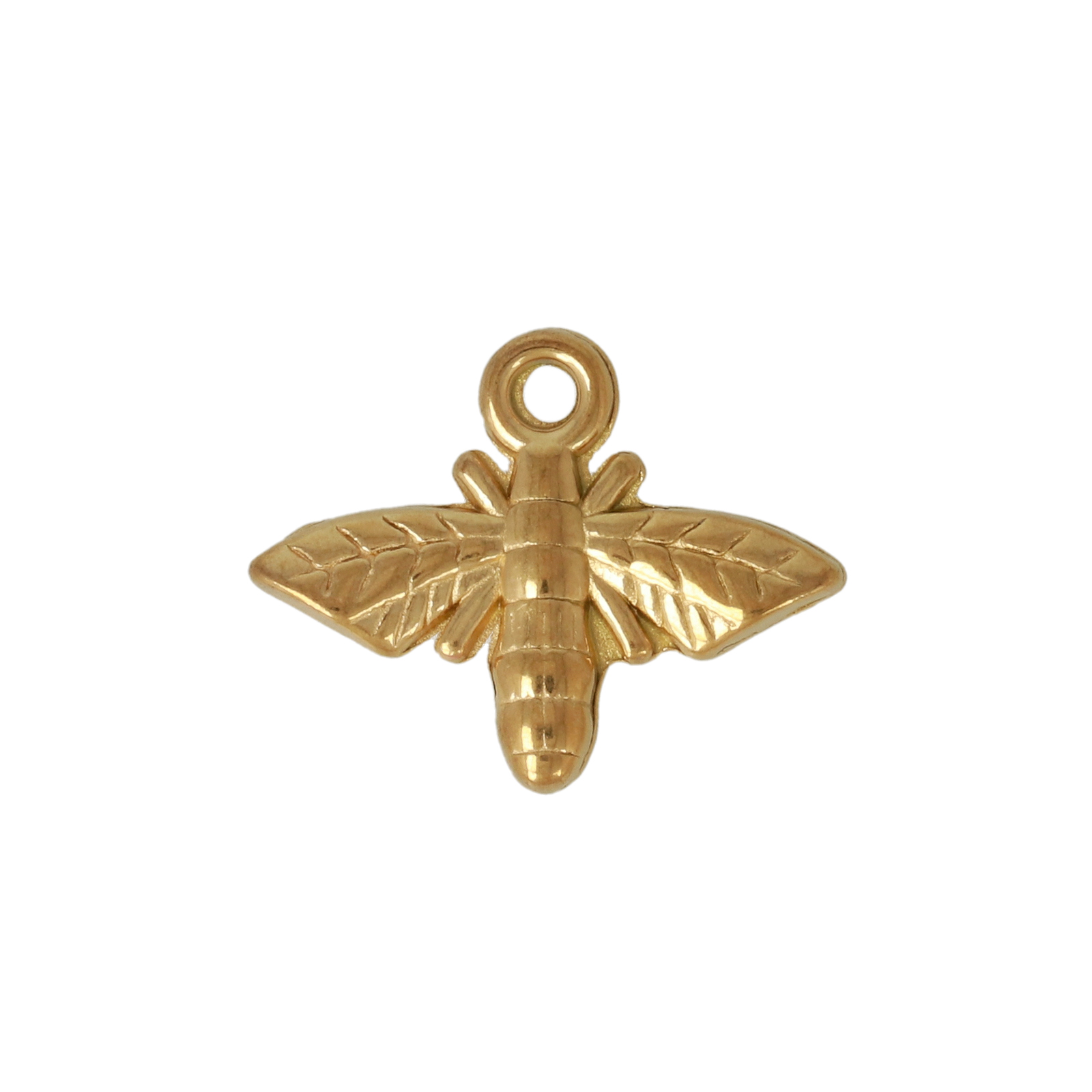gold plated stainless steel moth charm 17,5x11mm | 2pc