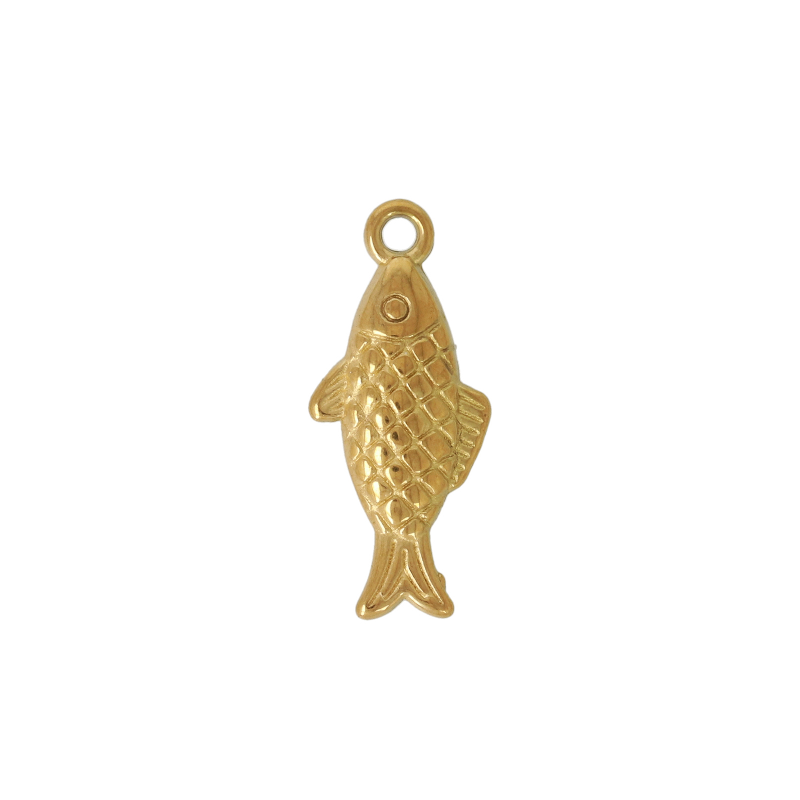 gold plated stainless steel fish charm 17x8,5mm | 2pc