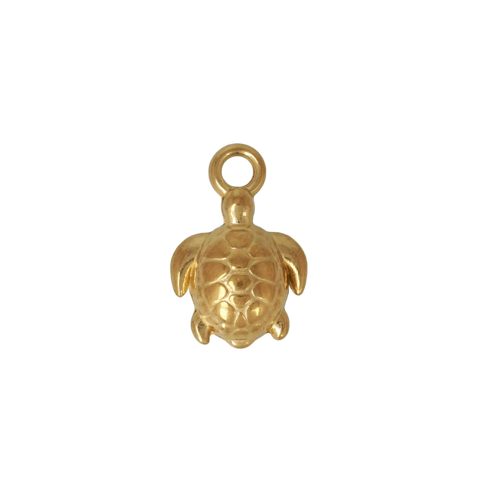 gold plated stainless steel turtle charm 14x12mm | 2pc