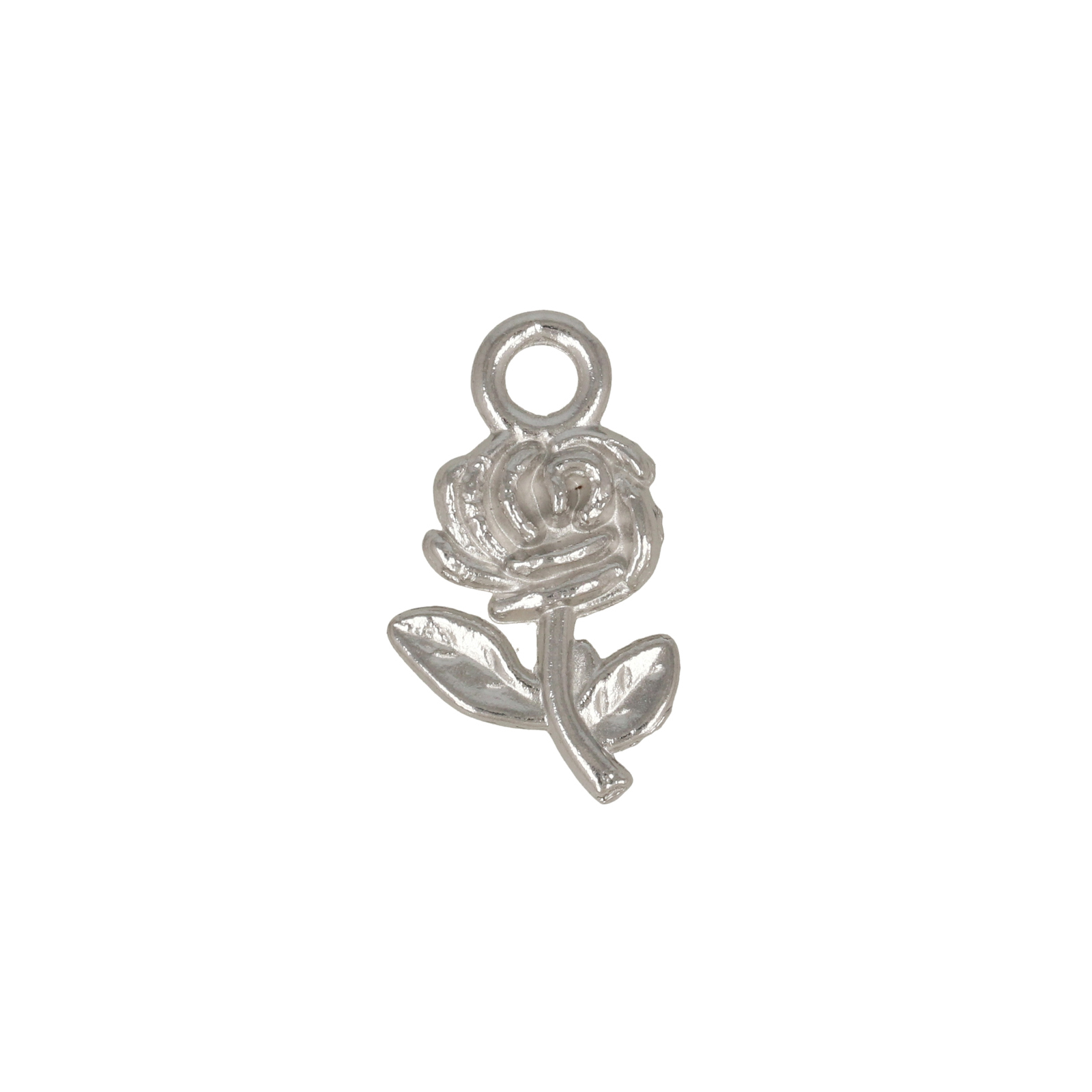 stainless steel rose charm 15,5x11mm | 2pc