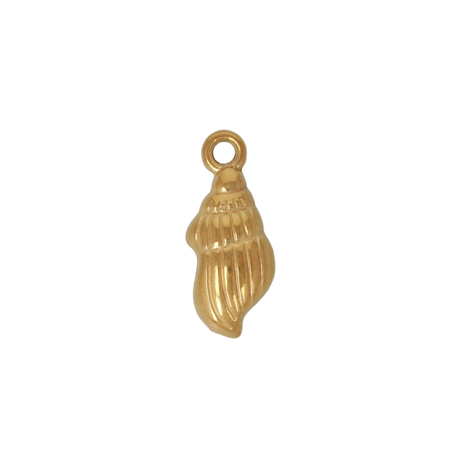 gold plated stainless steel sheel charm 15,5x7mm | 2pc