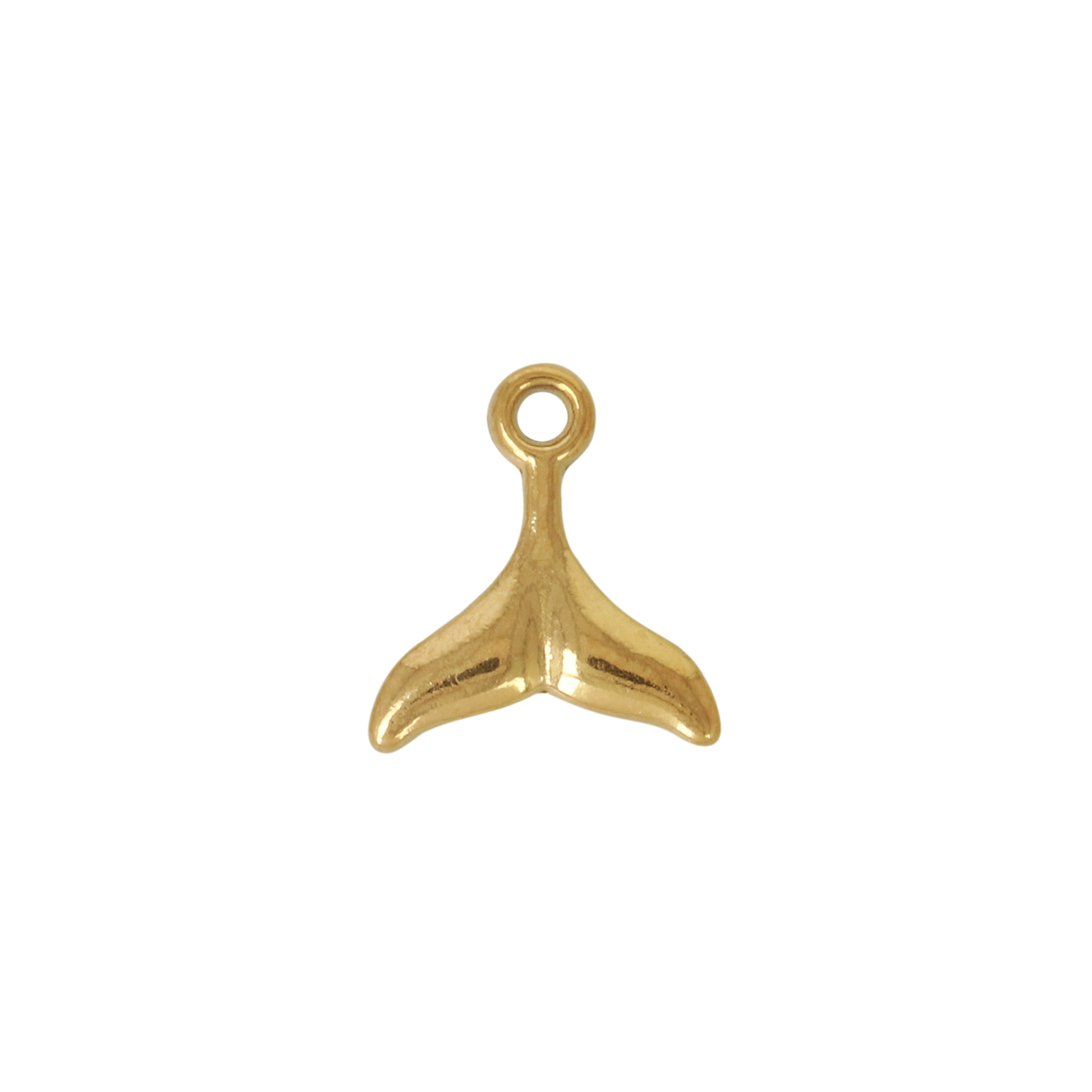gold plated stainless whale tail charm 10,5x9mm | 2pc