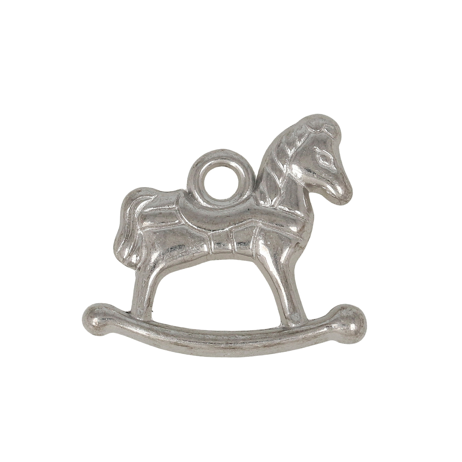 stainless steel rocking horse charm 20x16,5mm | 2pc