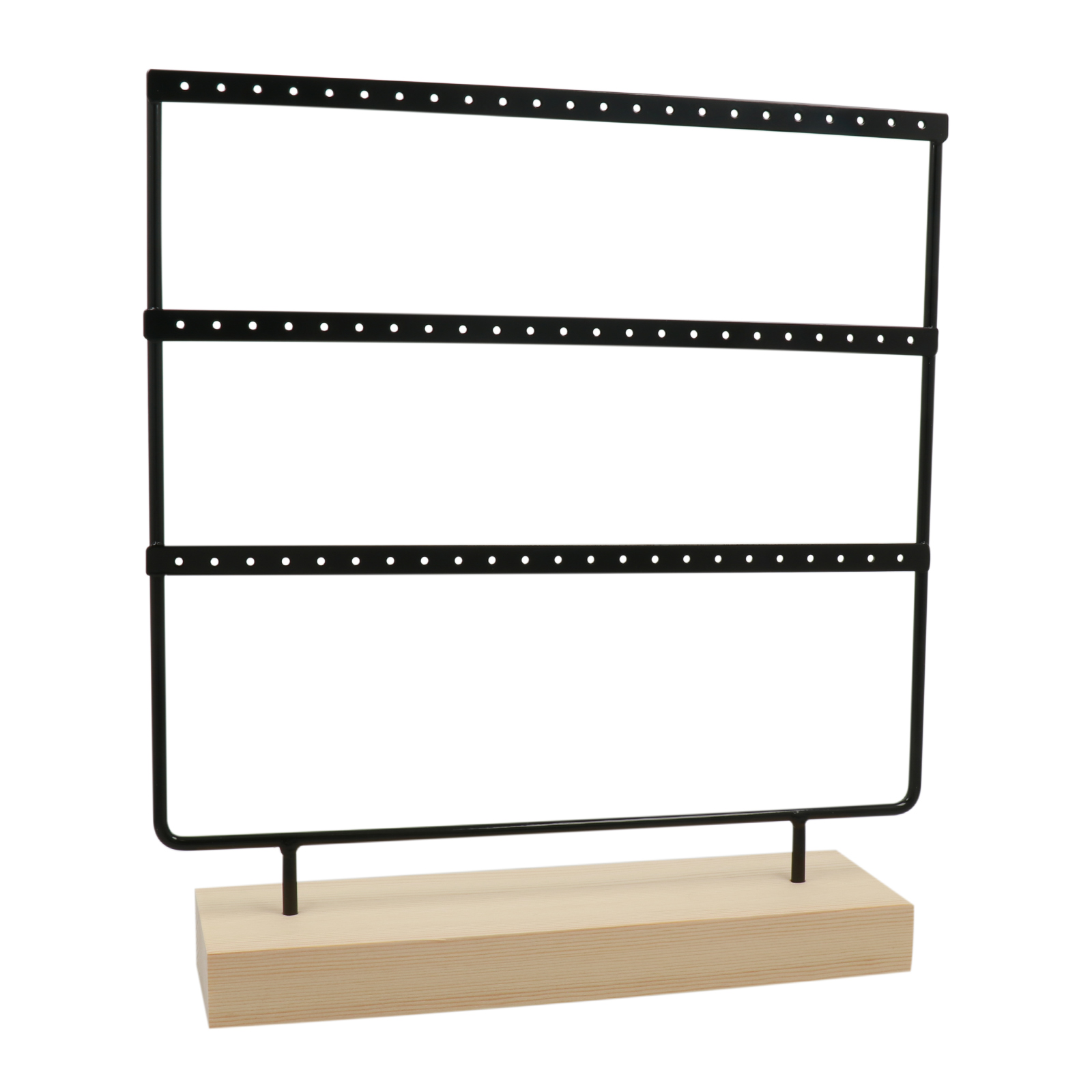 earring display - wood and black metal - 23x13cm | 1pc
