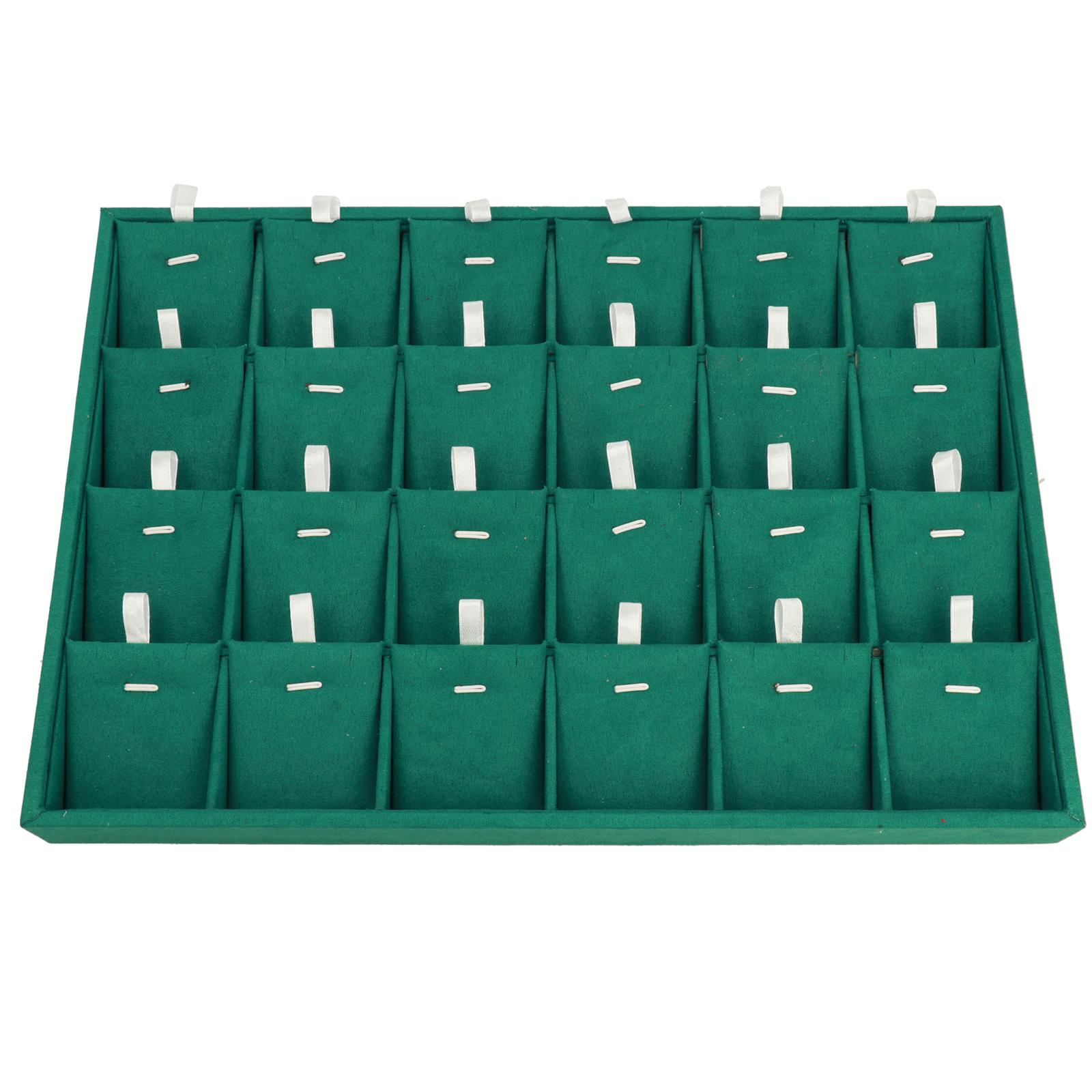tray for 24 earrings or pendants green velvet rectangle 35x24cm | 1pc
