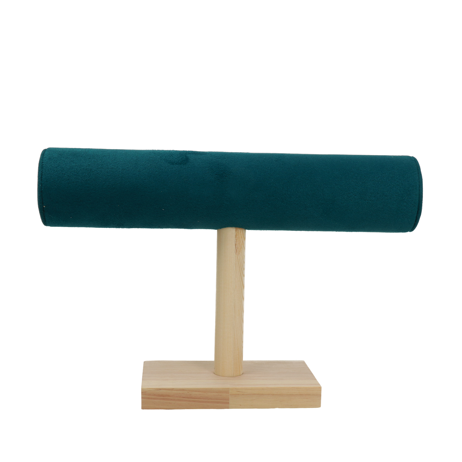 bracelet display - green velvet and wood - 25x17cm | 1pc
