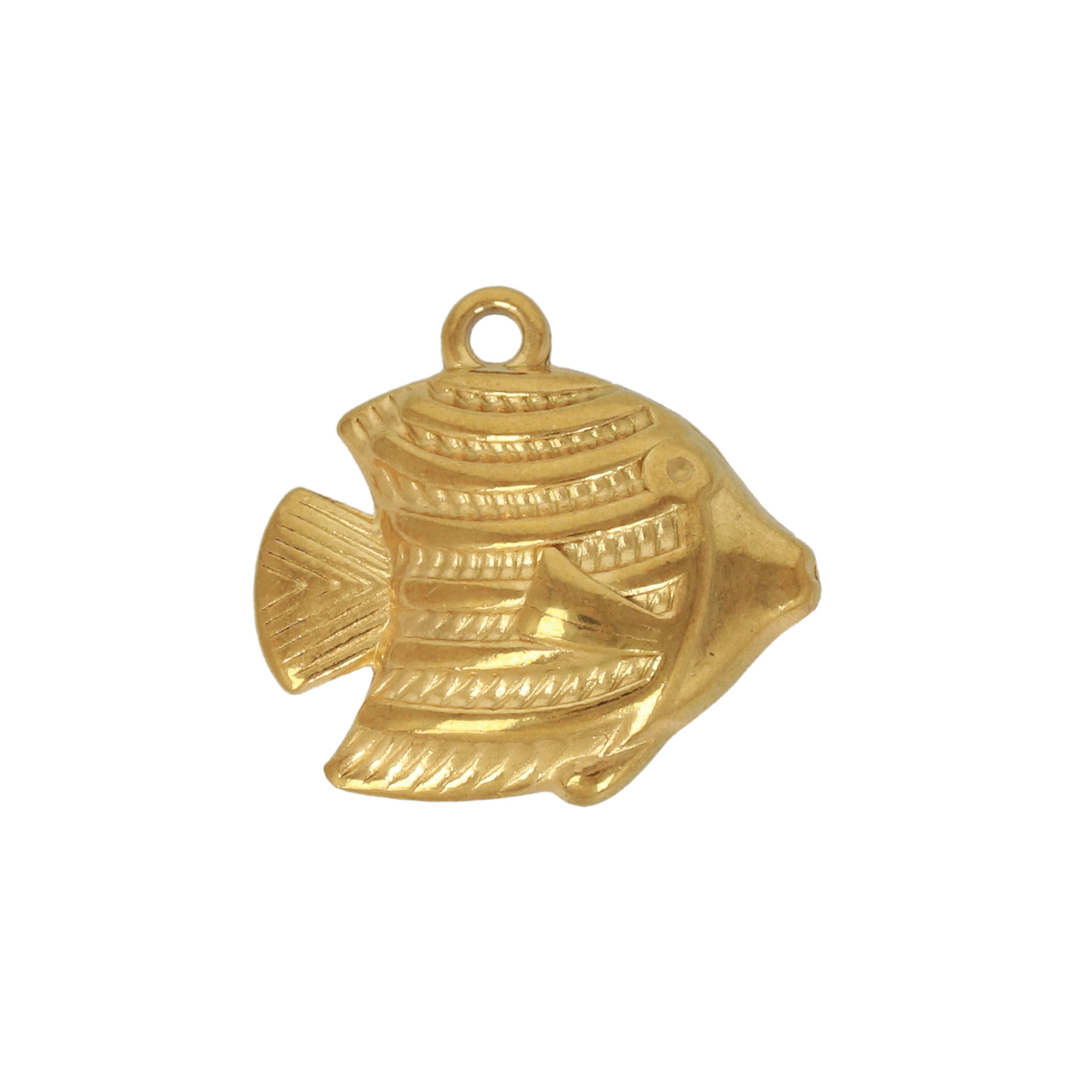 gold plated stainless steel indian fish charm 17x13,5mm | 2pc