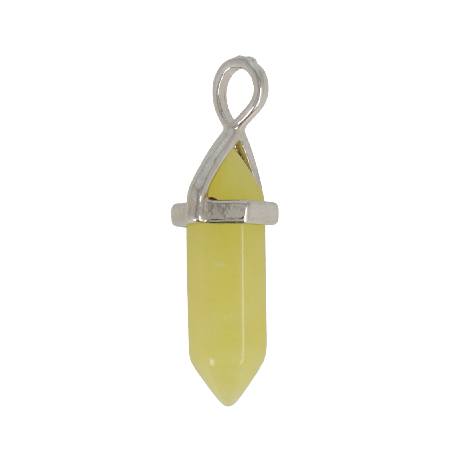 lemon jade pendant double point 30x6mm | 2pc
