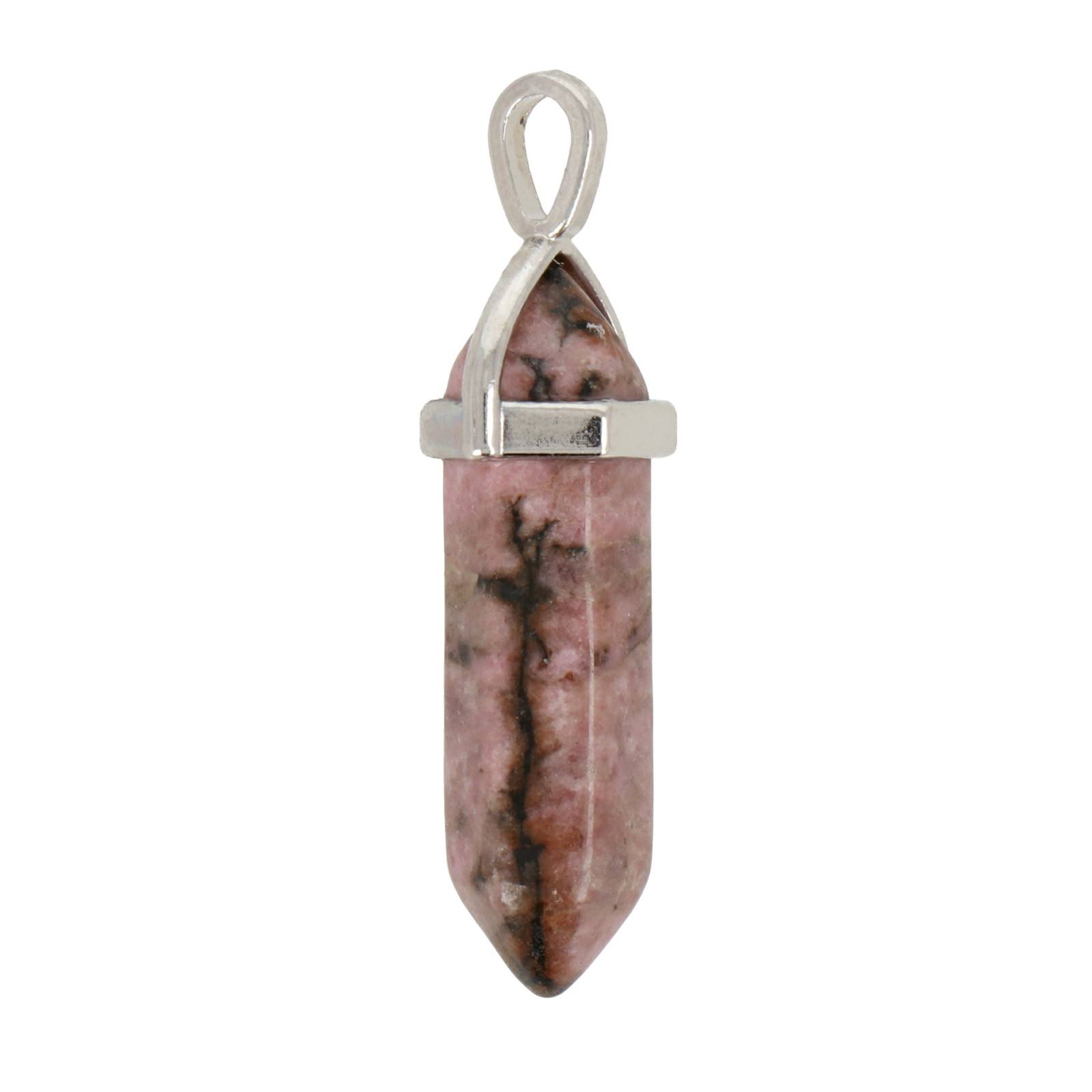 rhodonite lace pendant double point 39x8mm | 2pc