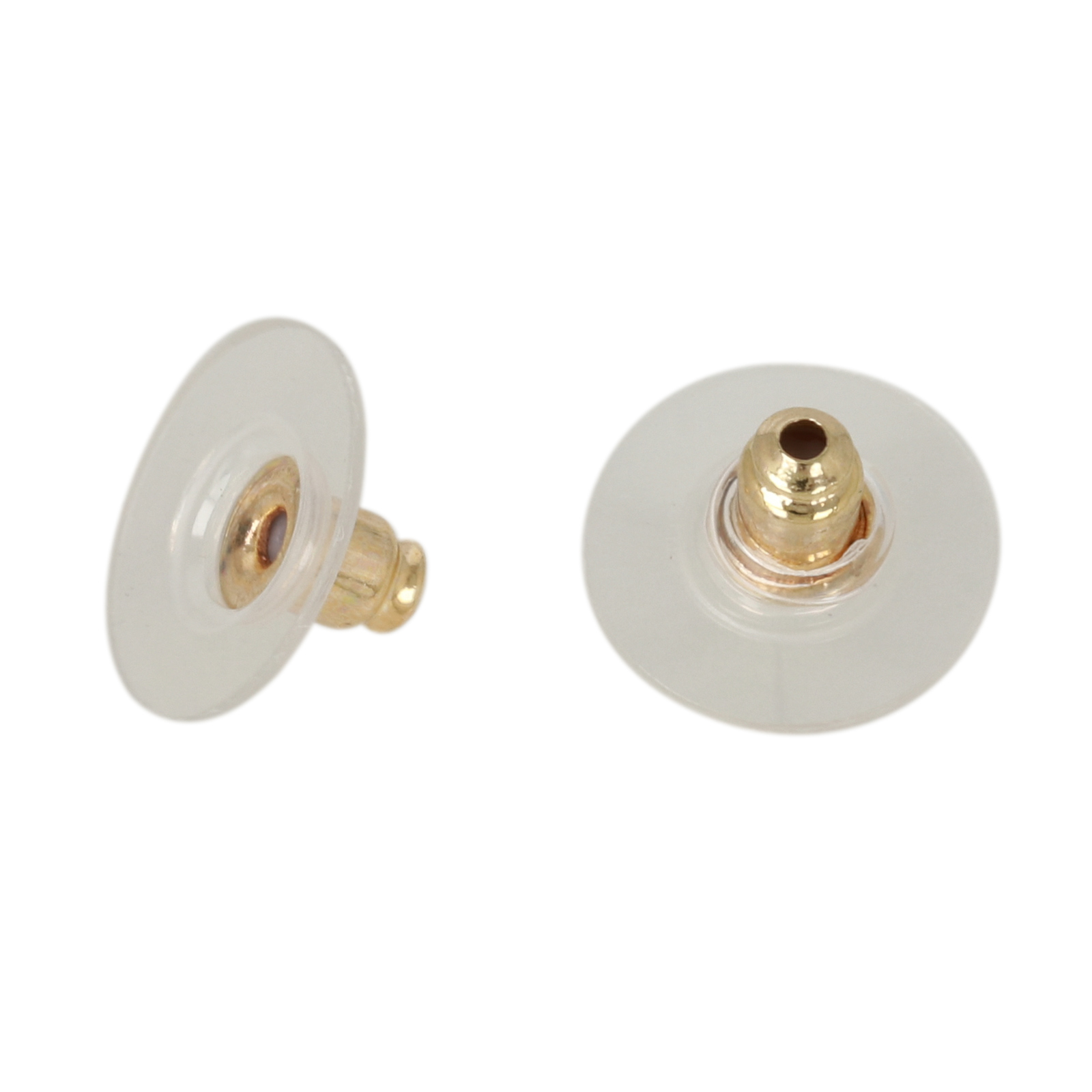 gold plated plastic earring back 12mm | 50pc