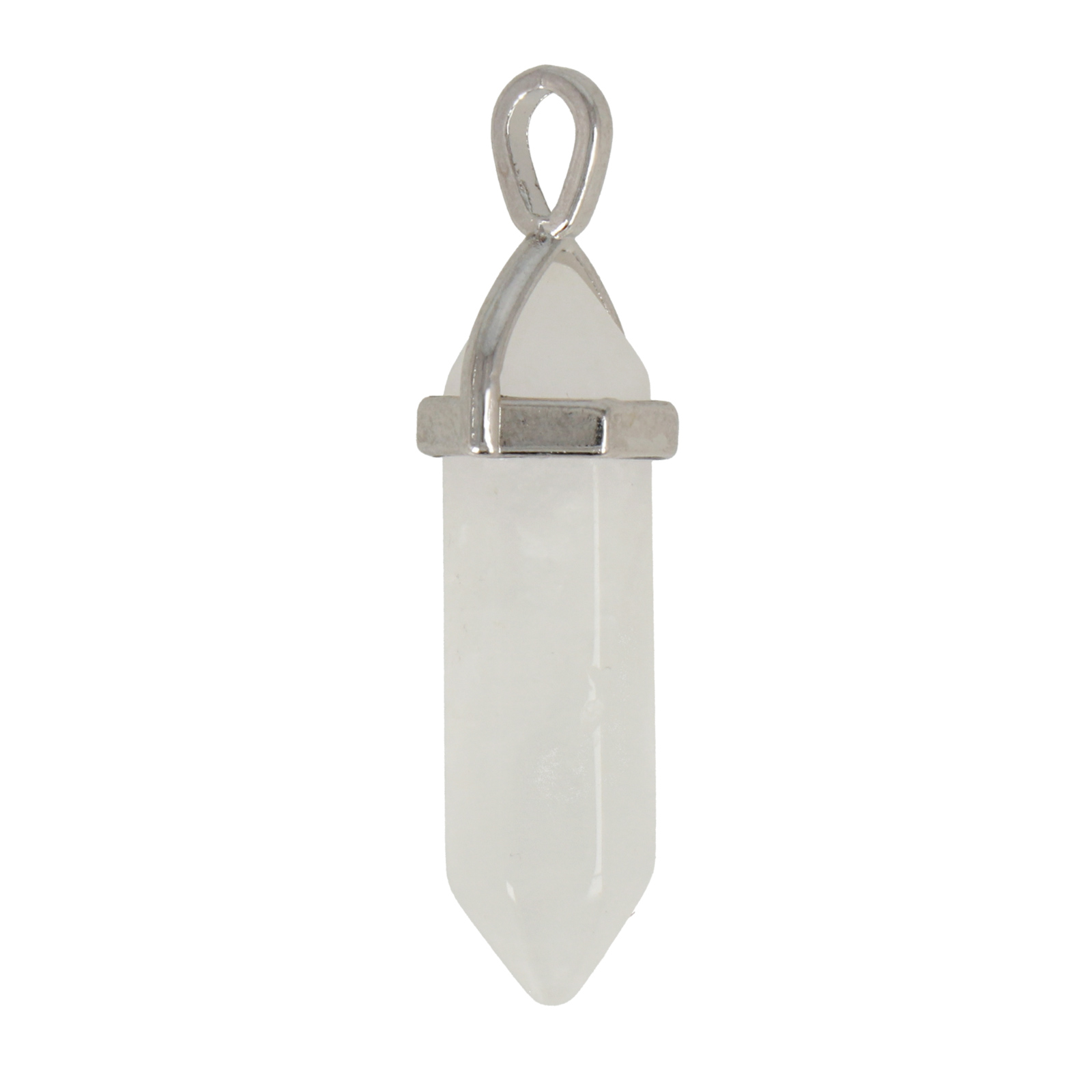 rock crystal pendant double point 39x8mm | 2pc