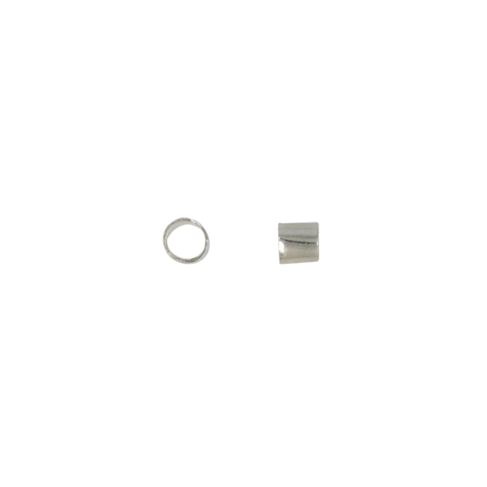 rhodium silver plated crimp tubes 2mm | 200pc