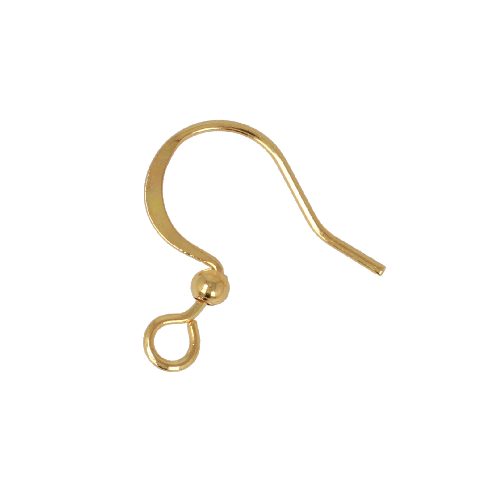 gold plated french earwire with ball 16mm | 24pc