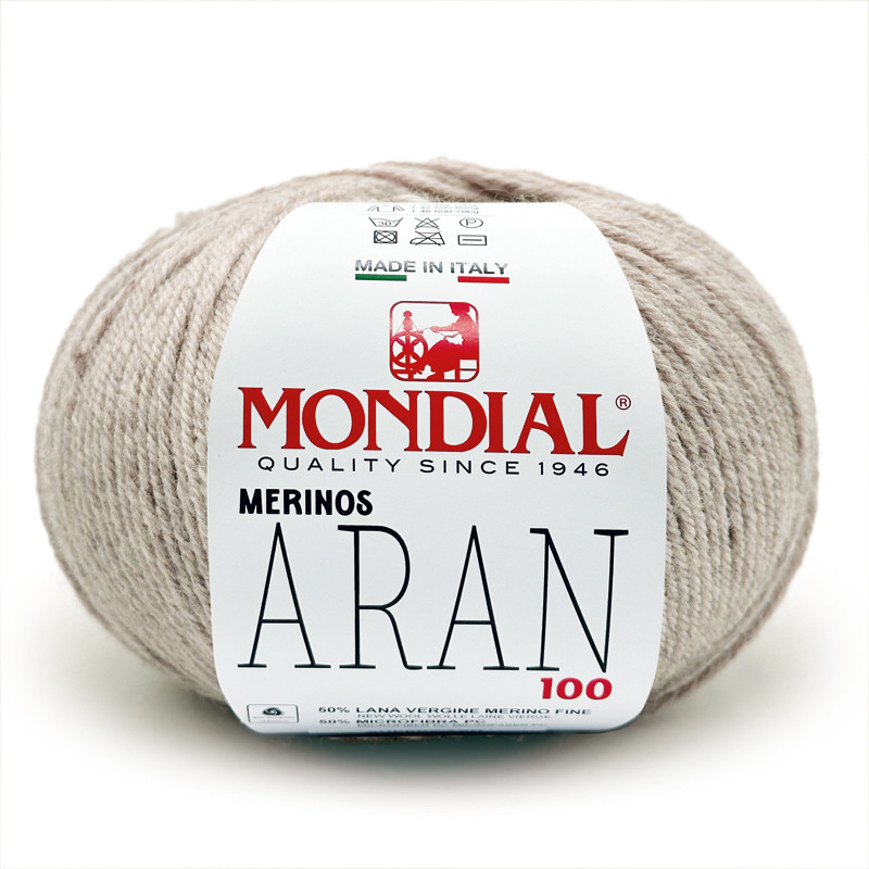merinos aran 100 mondial - melange beige (300) - 100gr (200mt) | 1pc