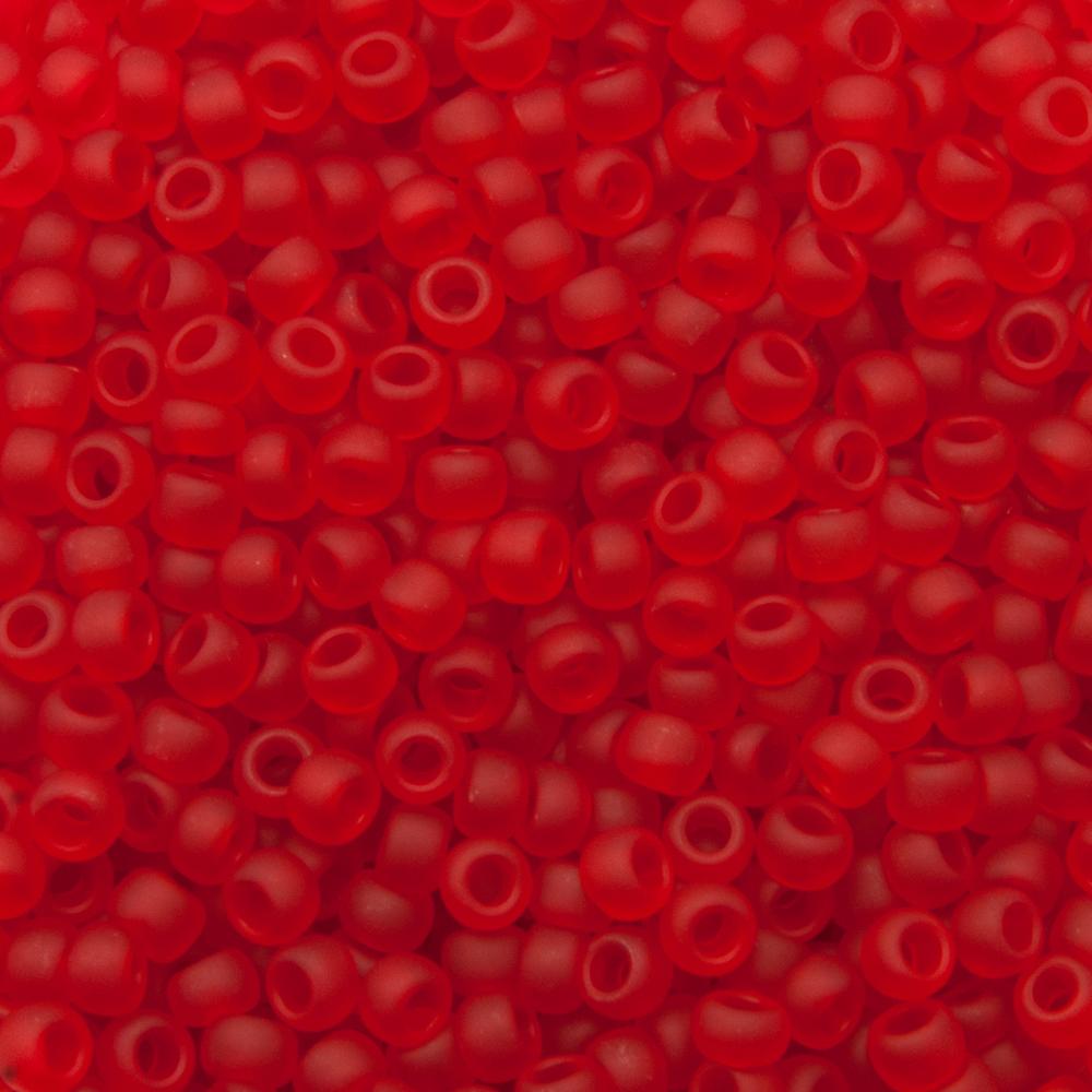 rocaille toho seed beads 8/0 transparent frosted siam ruby (5bf) | 10gr