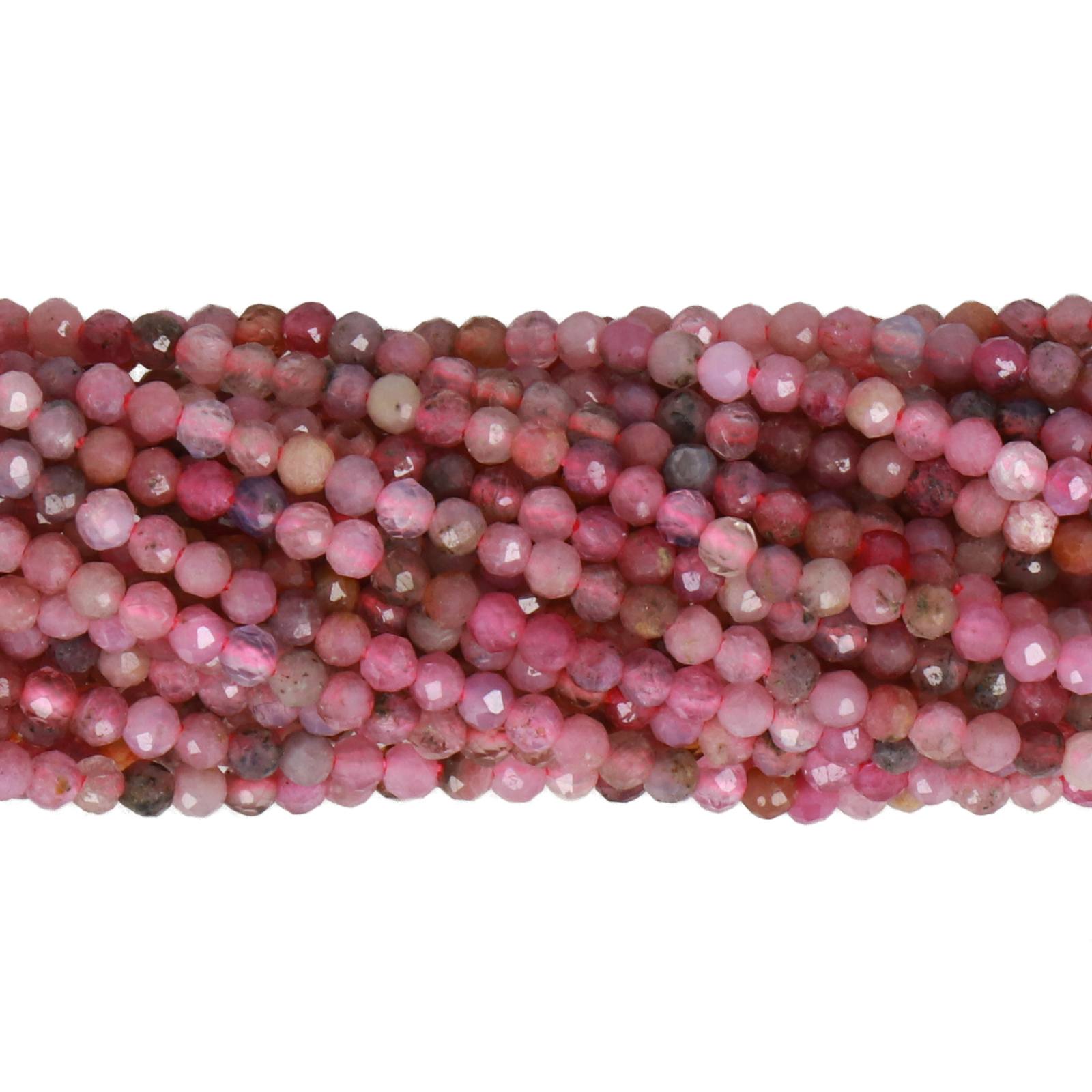 rubin multicolor facettiertes runde 2mm | strang 38/40cm