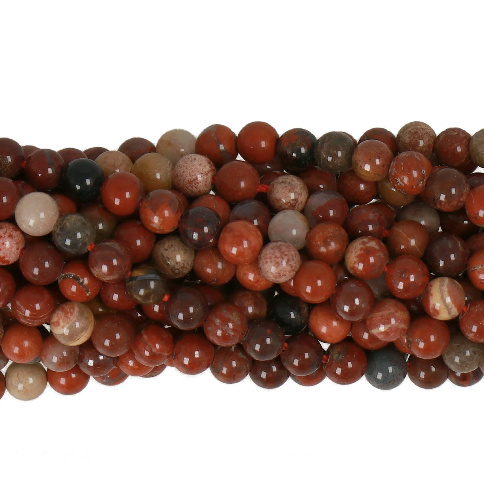 brecciated jasper smooth round 3mm | 15/16-inch strand