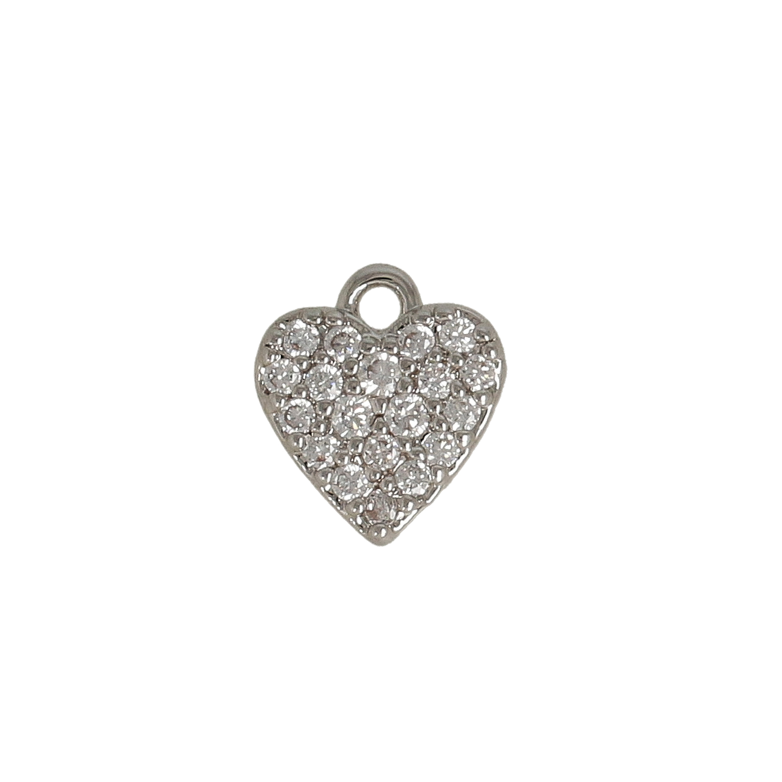 anhänger rhodium versilbert zirkonia herz 6,5x6mm | 2st