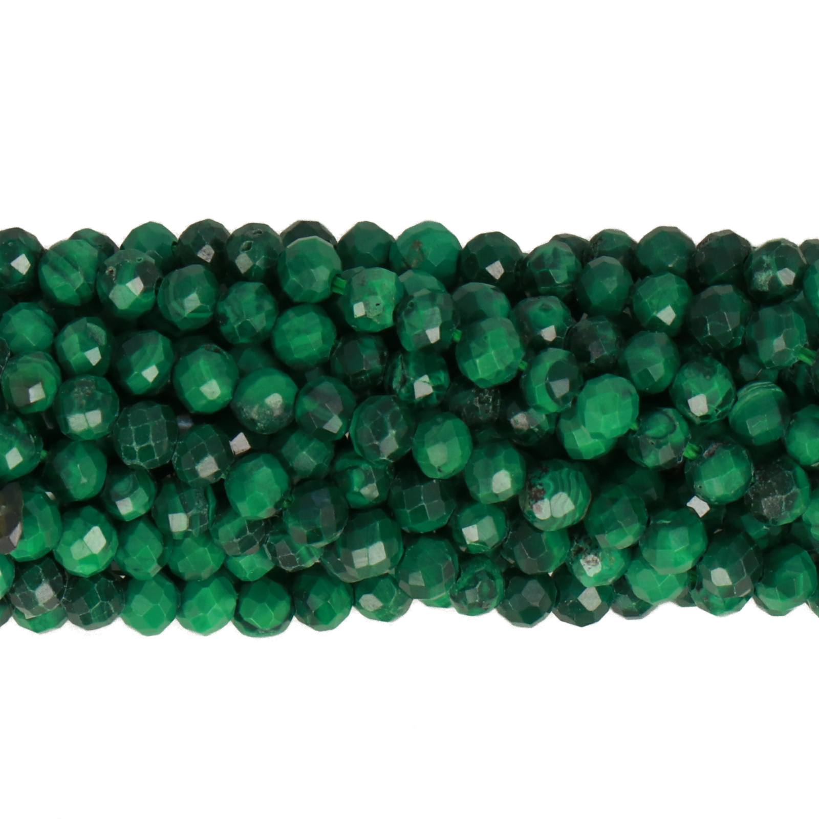 malachit facettiertes runde 3mm | strang 38/40cm