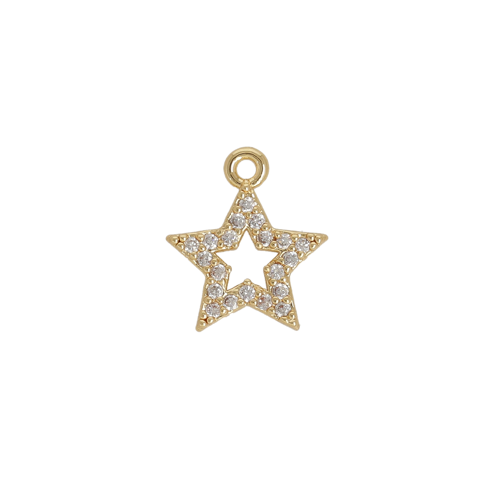 anhänger vergoldet zirkonia stern 10mm | 2st