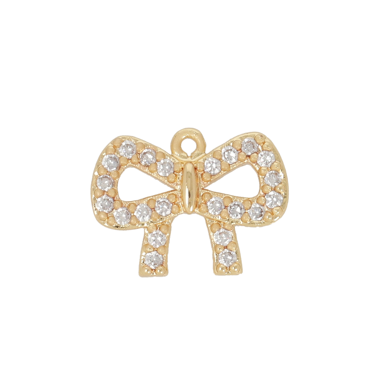 anhänger vergoldet zirkonia schleife 13x10mm | 2st