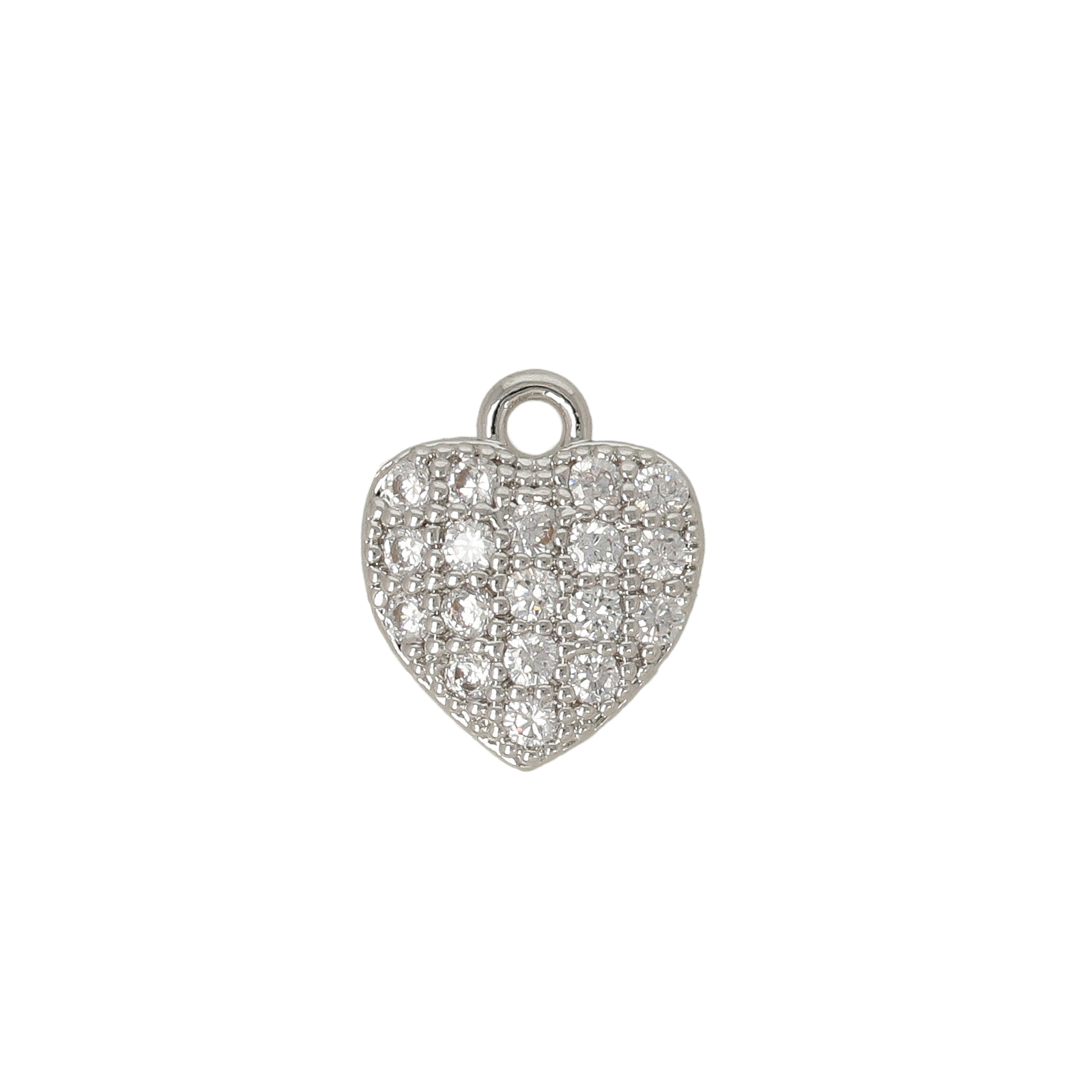 anhänger rhodium versilbert zirkonia herz 10mm | 2st
