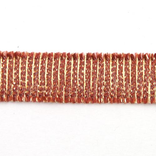 rayon trim burn brown/gold 15mm | 50cm
