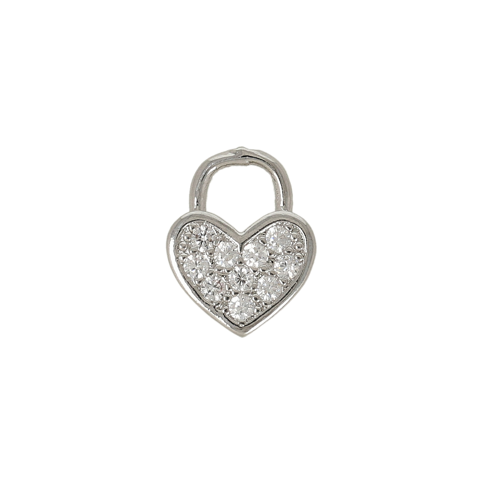 anhänger rhodium versilbert zirkonia herz 10x8mm | 2st