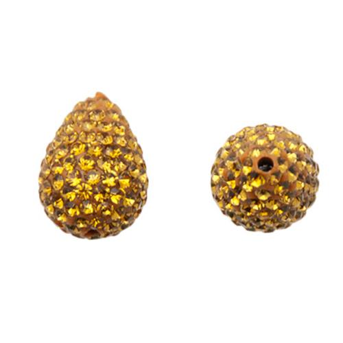 pave' beads - topaz briolette 14x10mm | 1pc