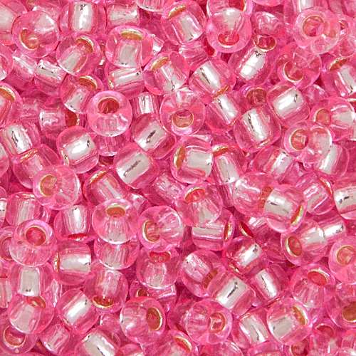 saatperlen toho 6/0 silver-lined pink (38) | 10gr