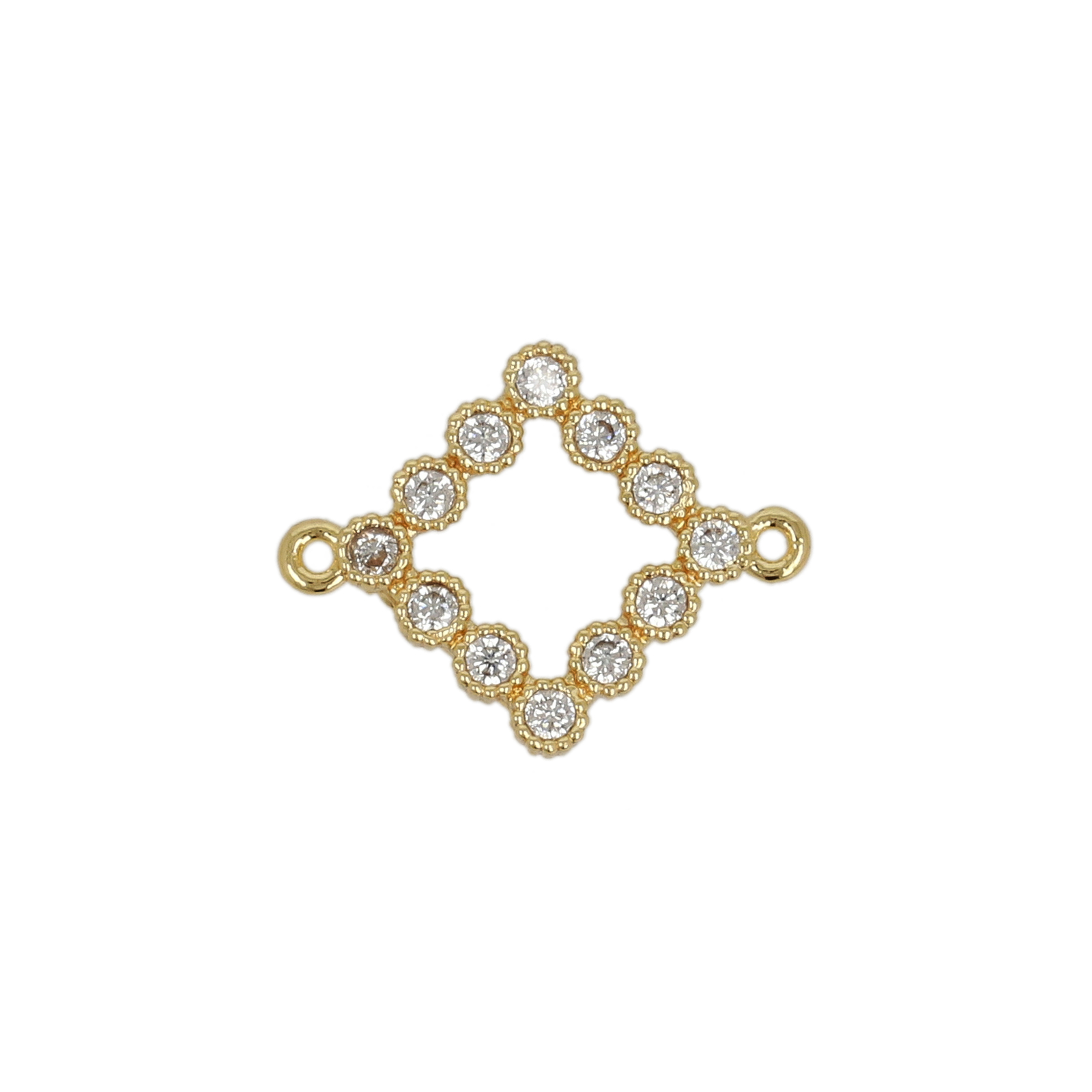 zwischenteil vergoldet zirkonia rhombus 10mm | 2st