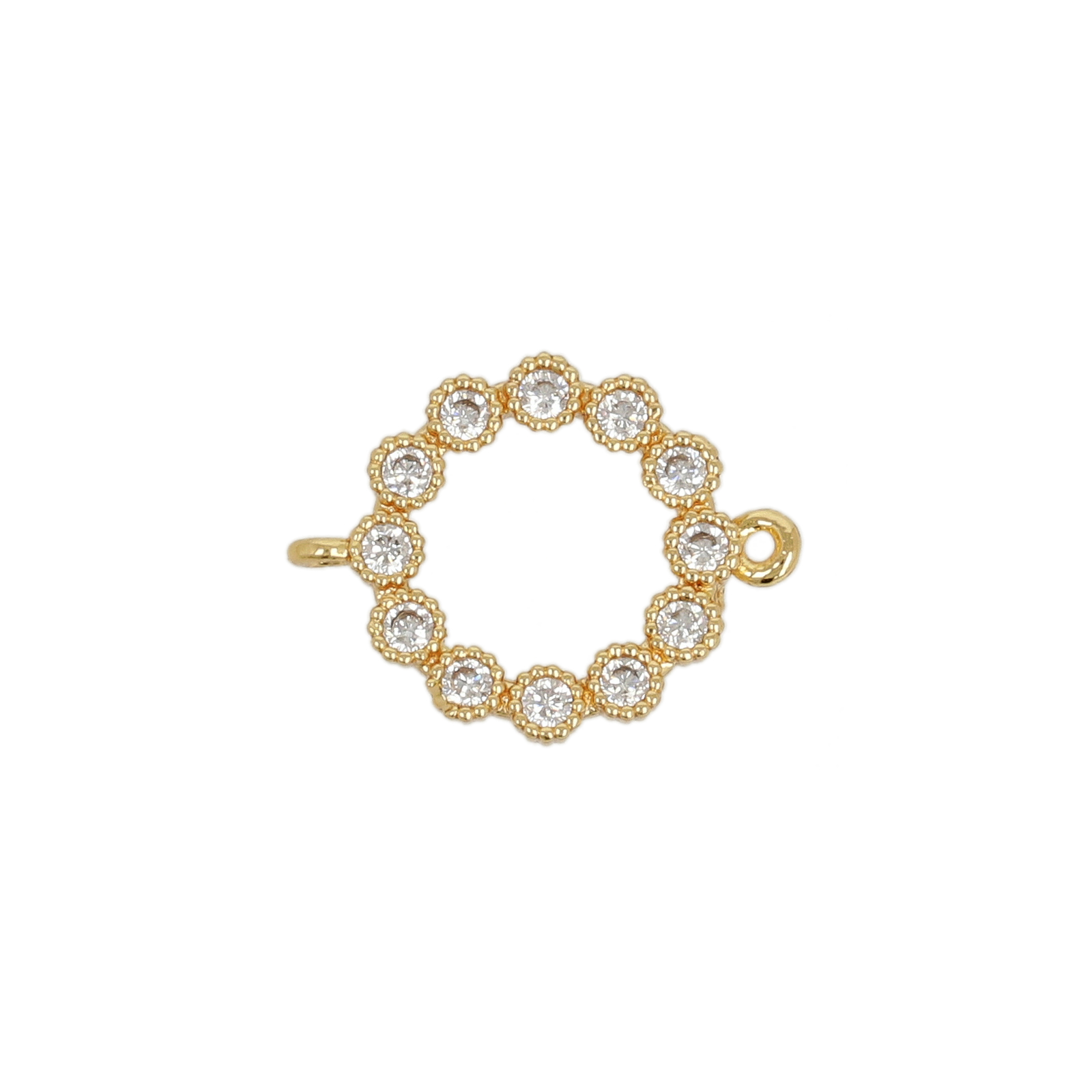 zwischenteil vergoldet zirkonia kreis 10mm | 2st