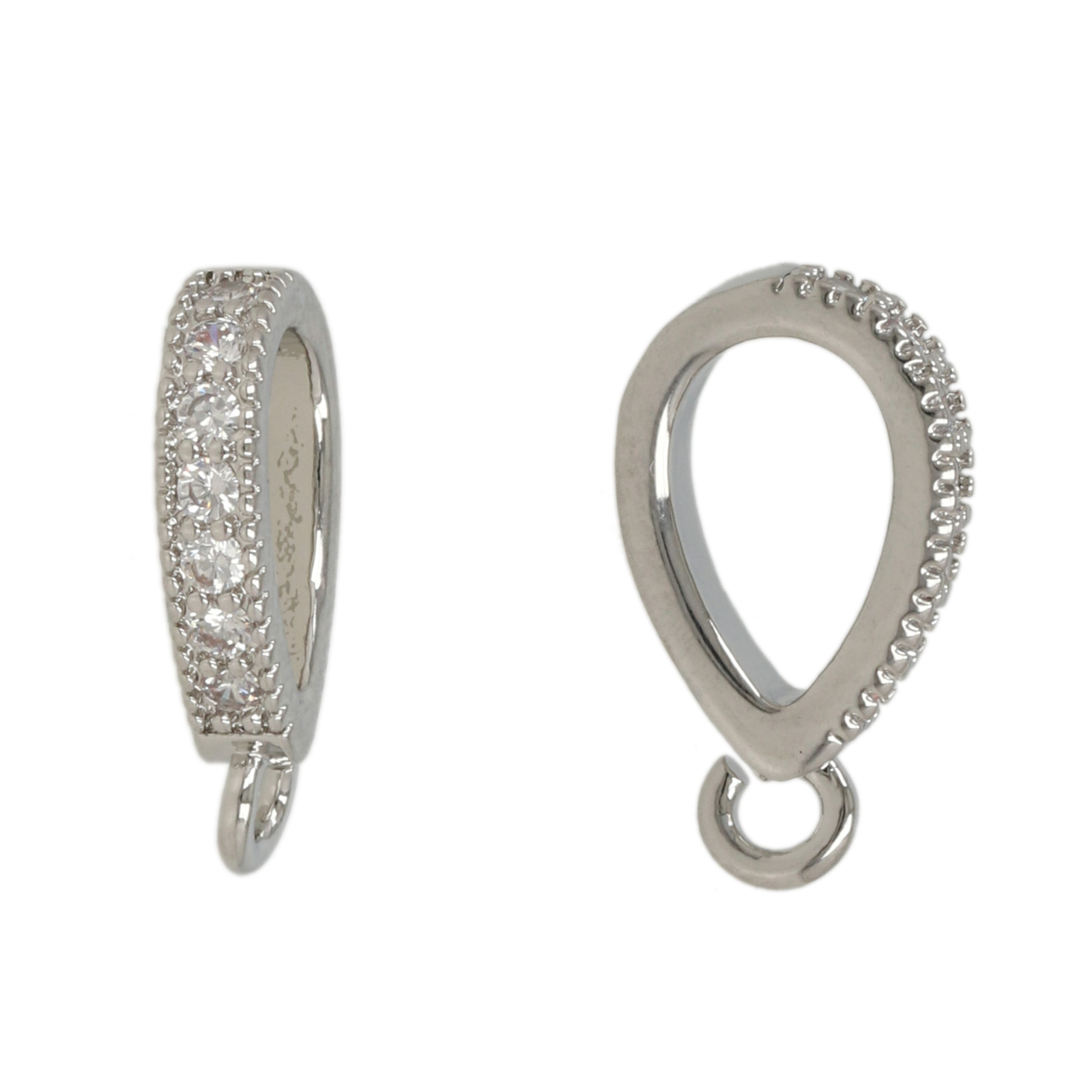 rhodium silver plated bail 13x3mm - inner 6mm | 2pc