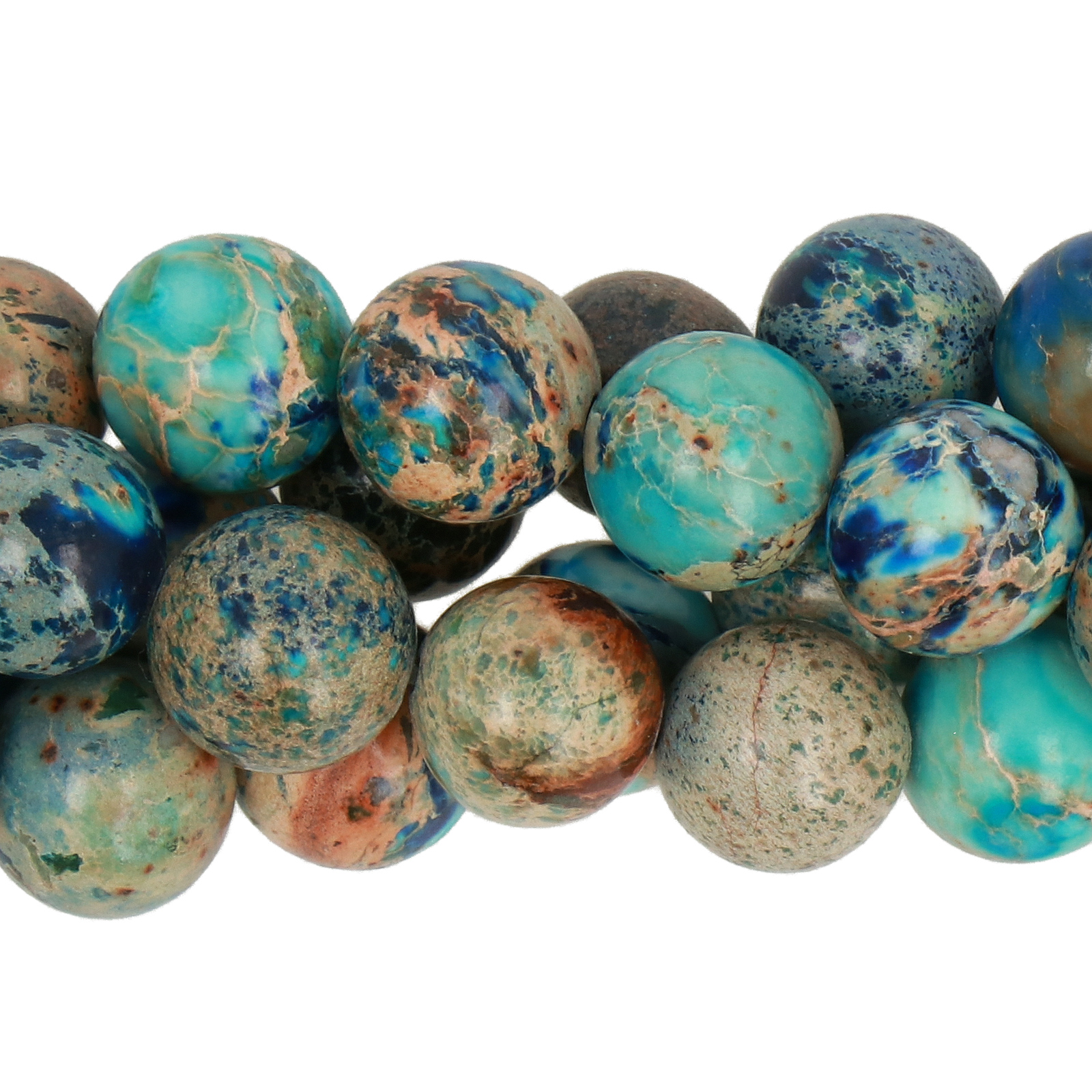 blue impression jasper smooth round 8mm | 15/16-inch strand