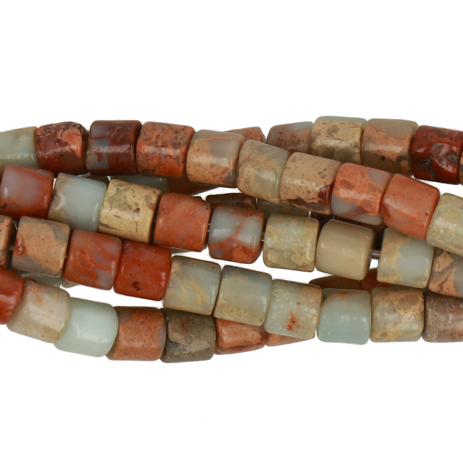 impression jasper smooth tube 4x4mm | 15/16-inch strand