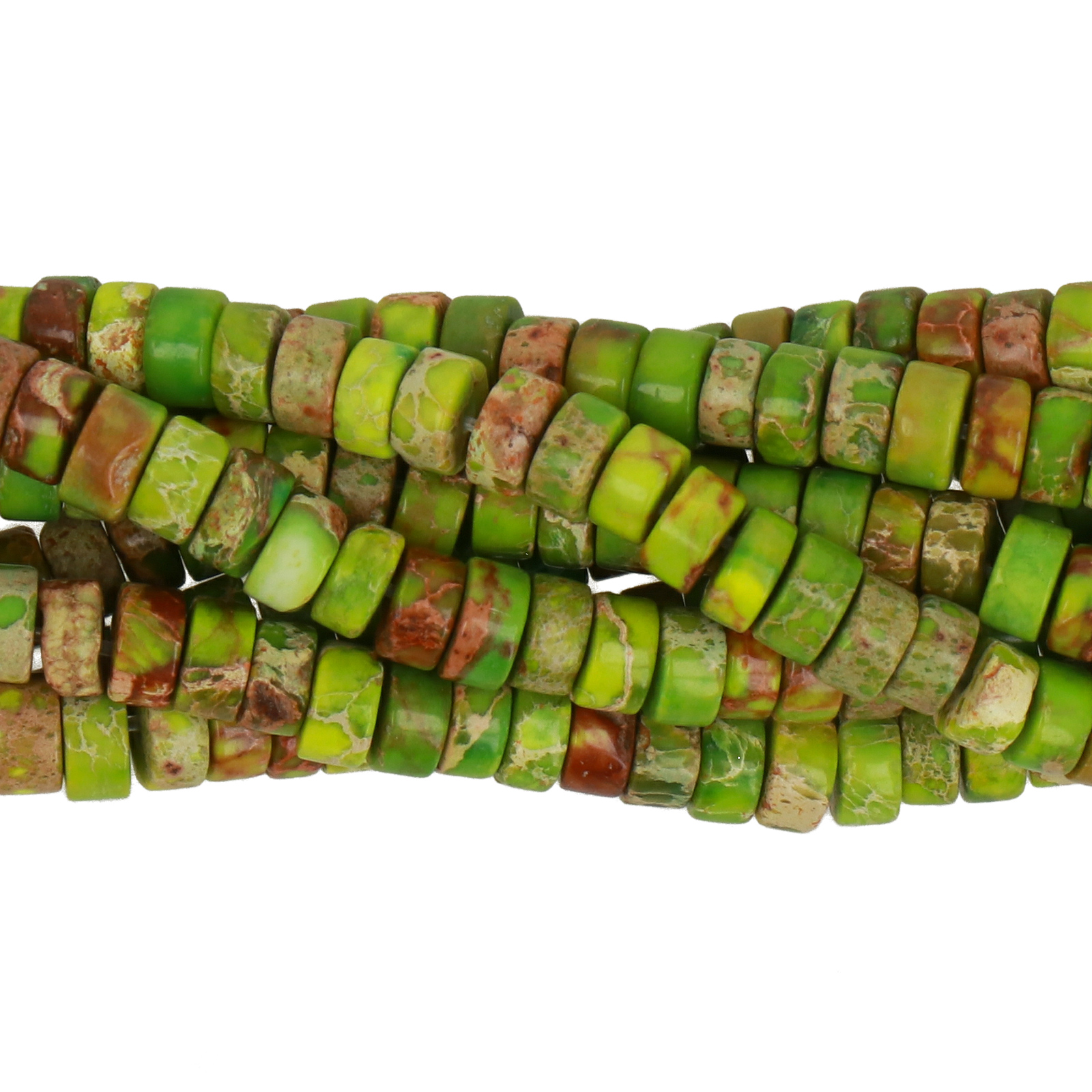 grüner impression jaspis heishi 4x2mm | strang 38/40cm