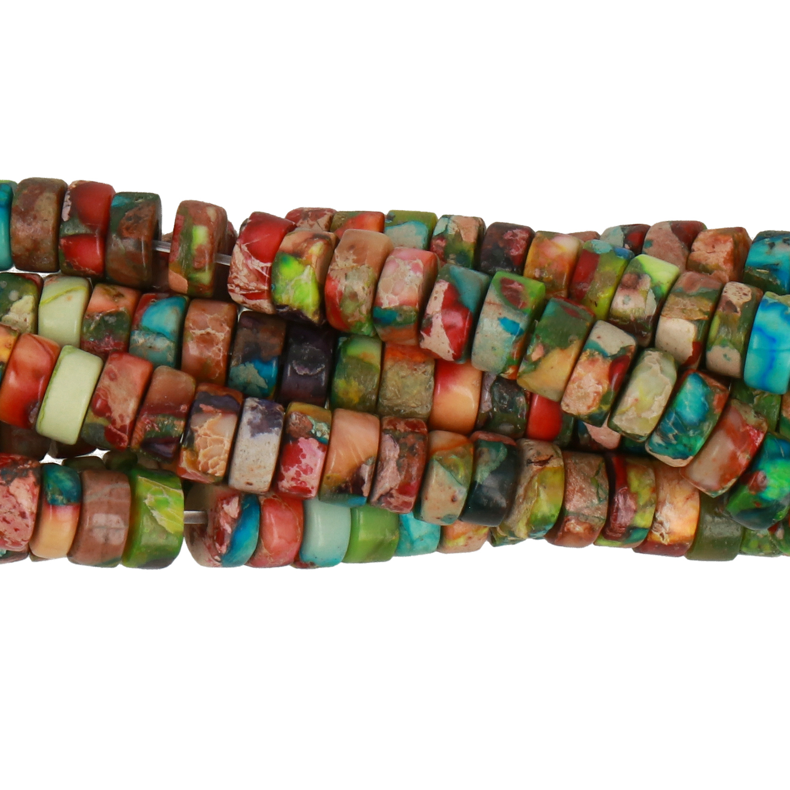 multicolor impression jasper heishi 4x2mm | 15/16-inch strand