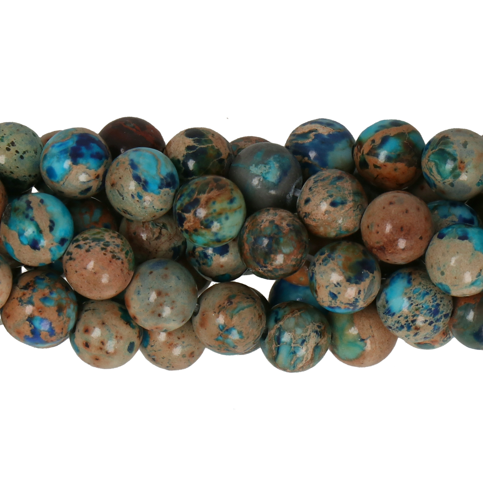 blue impression jasper smooth round 6mm | 15/16-inch strand