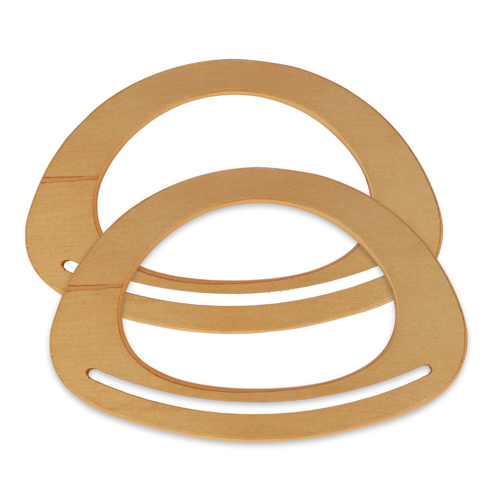 wood d shape bag handle 21x14x1,5cm | 2pc