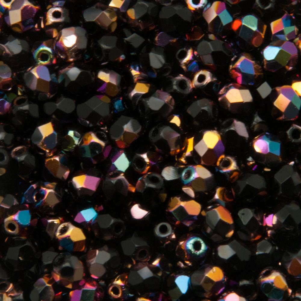 böhmische glasschliffperlen jet vitex 4mm | 50st
