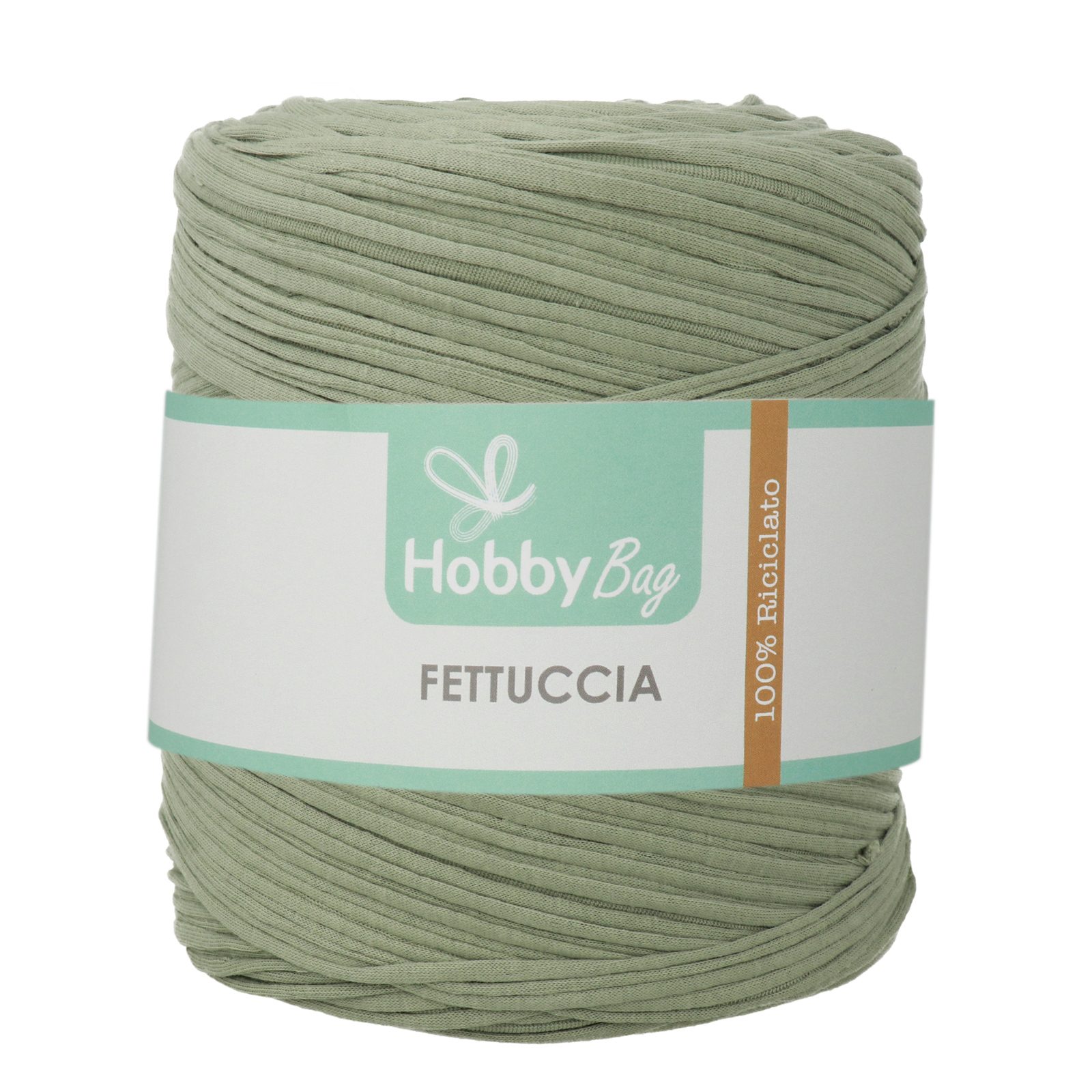 hobbybag t-shirt yarn fettuccia regular - bohemien green - 700-900gr aprox (110-130mt) | 1pc