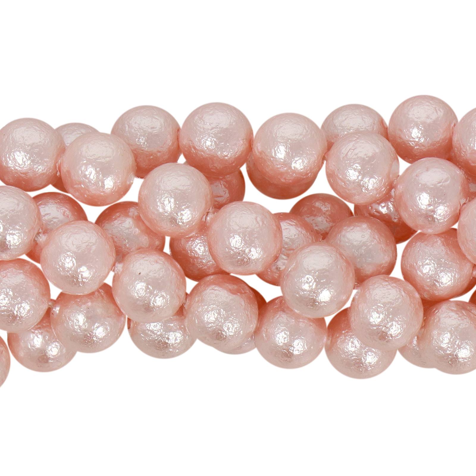 shell pearl beads white natural effect round 6mm | 16-inch strand
