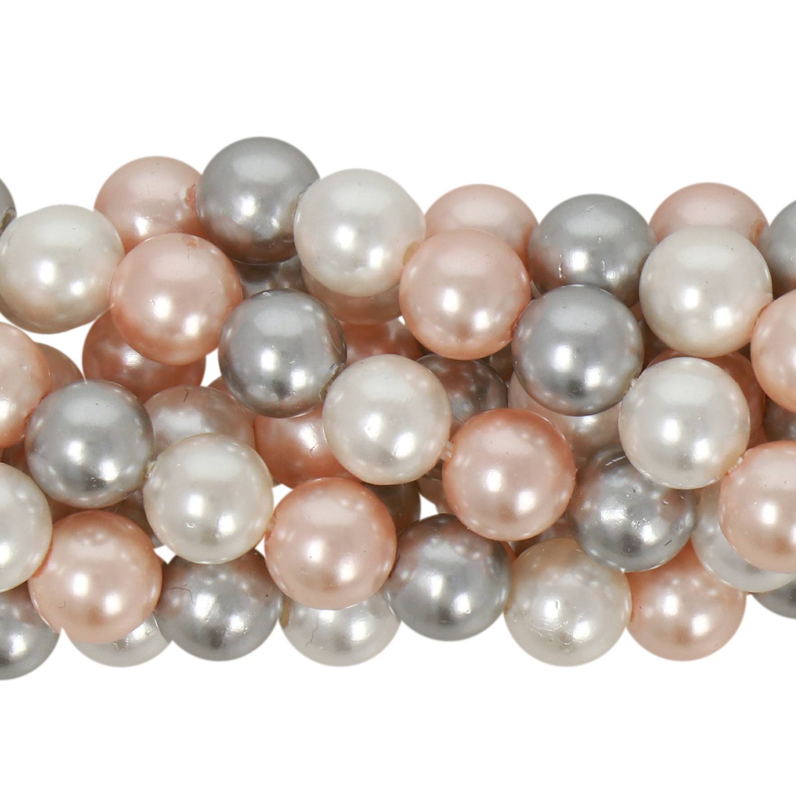 shell pearl beads mix color charming natural effect round 6mm | 16-inch strand