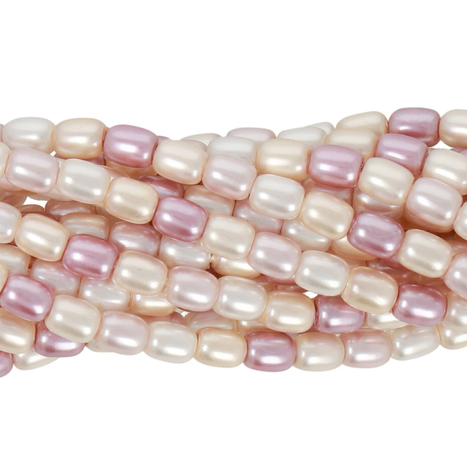 shell pearl beads mix color tube 4x3mm | 15/16-inch strand