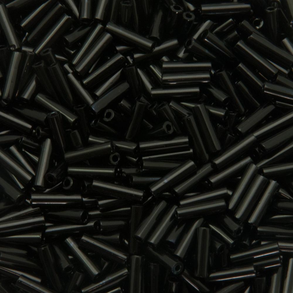 bugle miyuki beads 6mm - opaque black (401) | 10gr