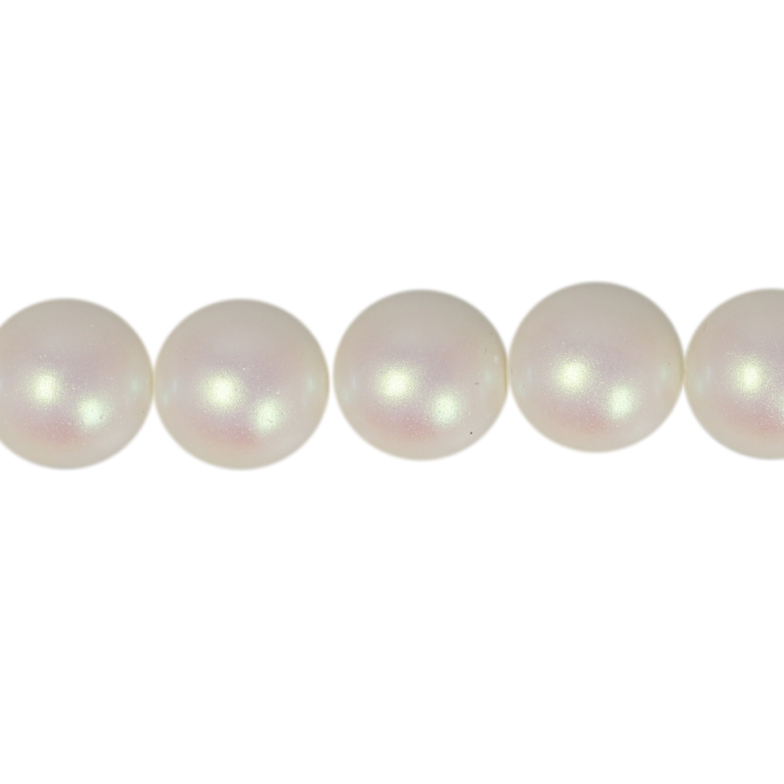 czech glass pearl beads - iridiscent white 8mm | 50pc