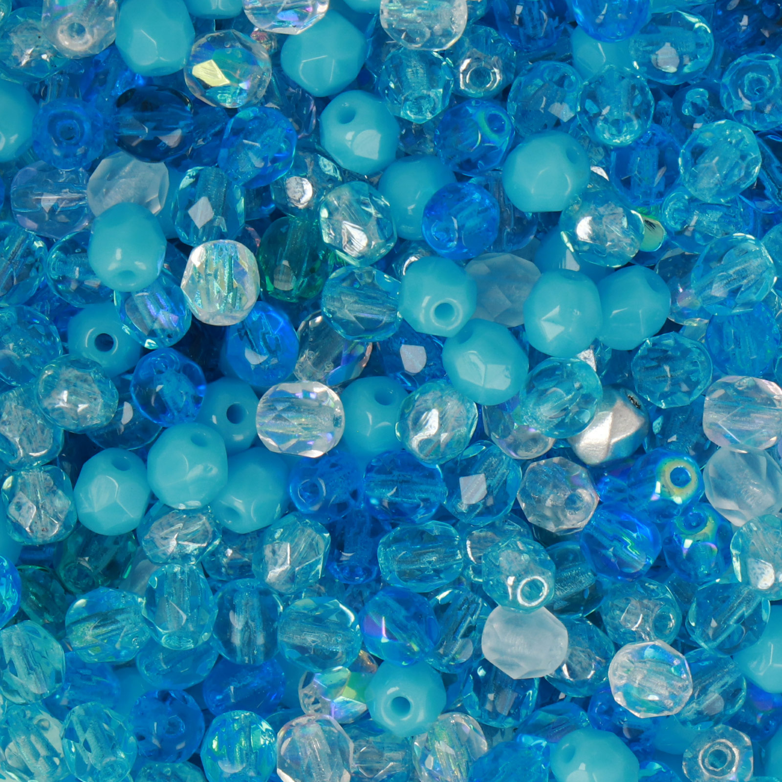 böhmische glasschliffperlen sky blue mix 4mm | 100st