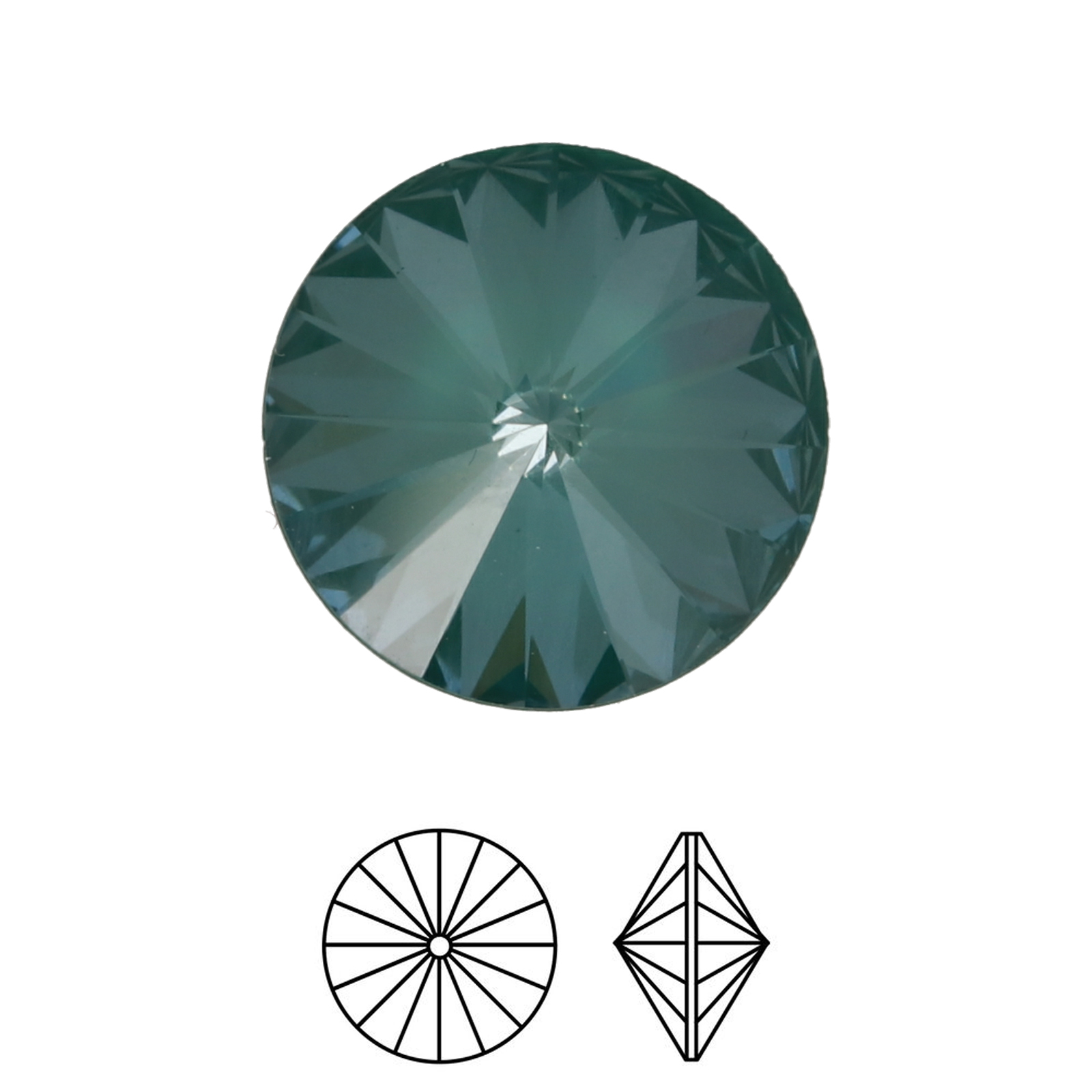 rivoli (1122) crystal pine green ignite 12mm | 2pc
